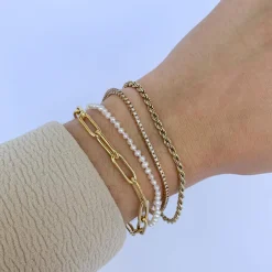 Sale Boyfriend Paperclip Chain Bracelet in Gold Gifts For Him | Best Friend Gifts