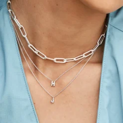 Hot Boyfriend Paperclip Chain Necklace in Silver Gifts For Him | Best Friend Gifts