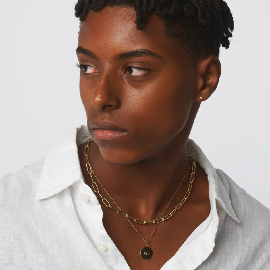 Clearance Boyfriend Paperclip Chain Necklace in Gold Gifts For Him | Best Friend Gifts