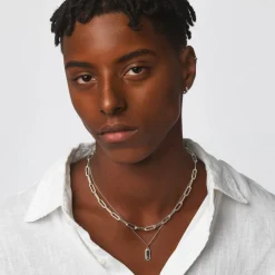 Hot Boyfriend Paperclip Chain Necklace in Silver Gifts For Him | Best Friend Gifts