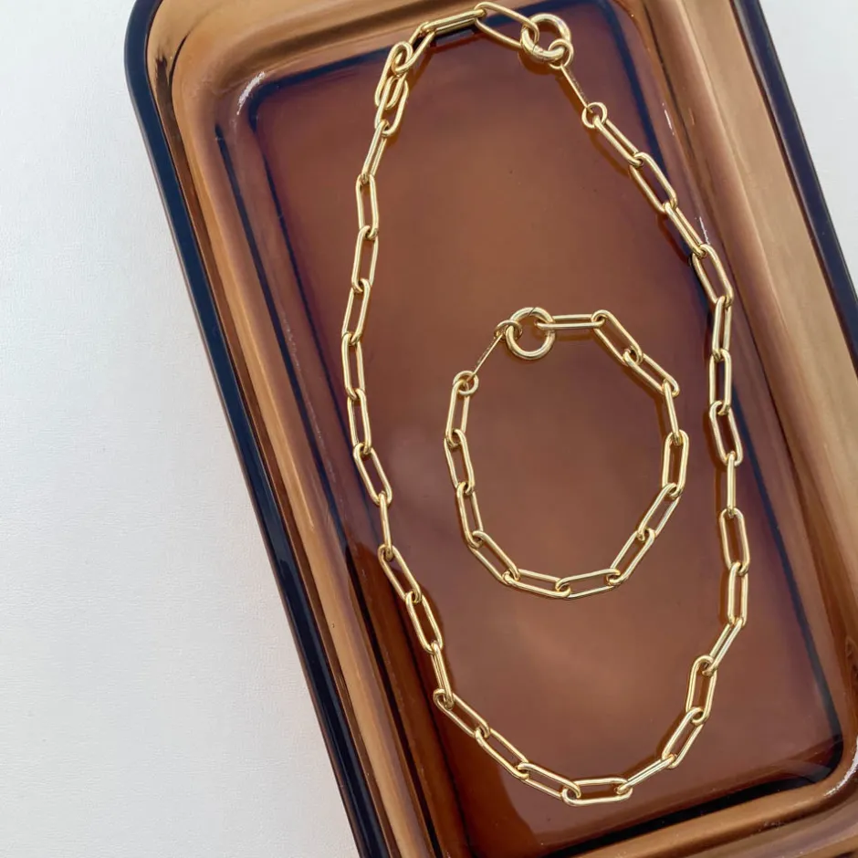 Clearance Boyfriend Paperclip Chain Necklace in Gold Gifts For Him | Best Friend Gifts