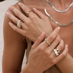 Fashion Boyfriend Stacker Ring in Gold Gifts For Him | Family Gifts