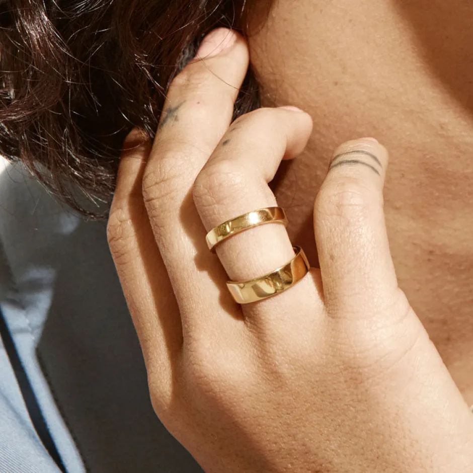 Fashion Boyfriend Stacker Ring in Gold Gifts For Him | Family Gifts