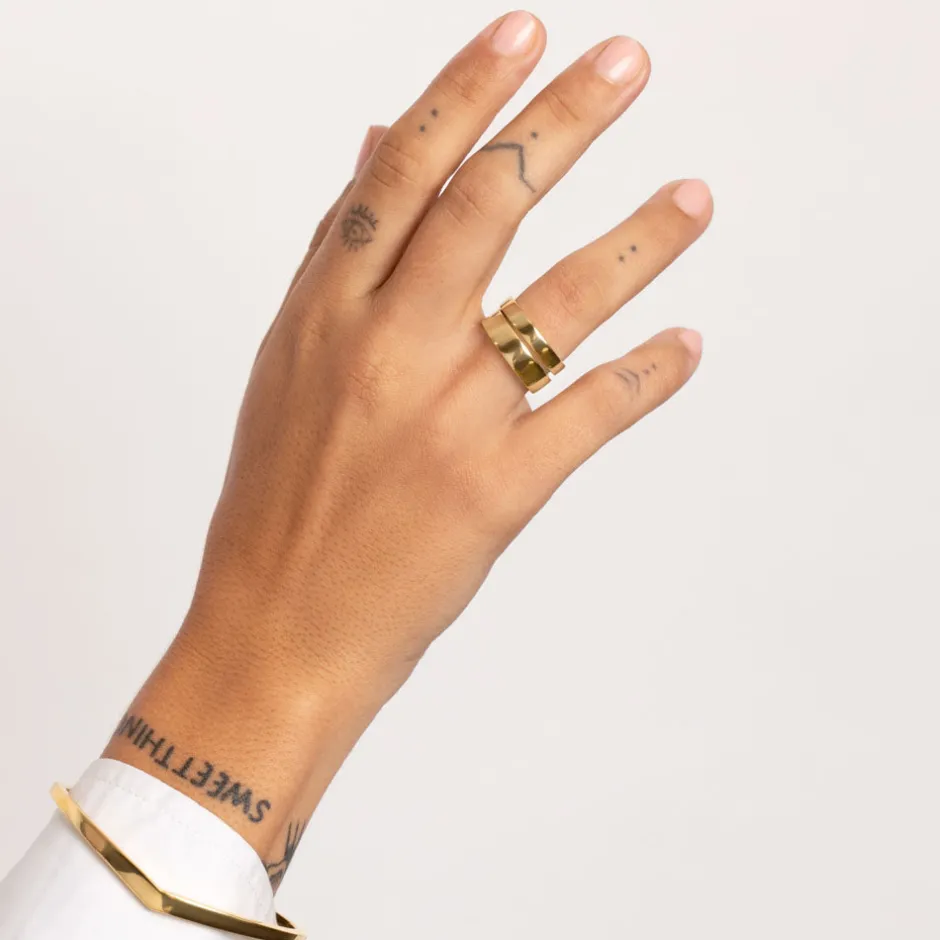 Fashion Boyfriend Stacker Ring in Gold Gifts For Him | Family Gifts