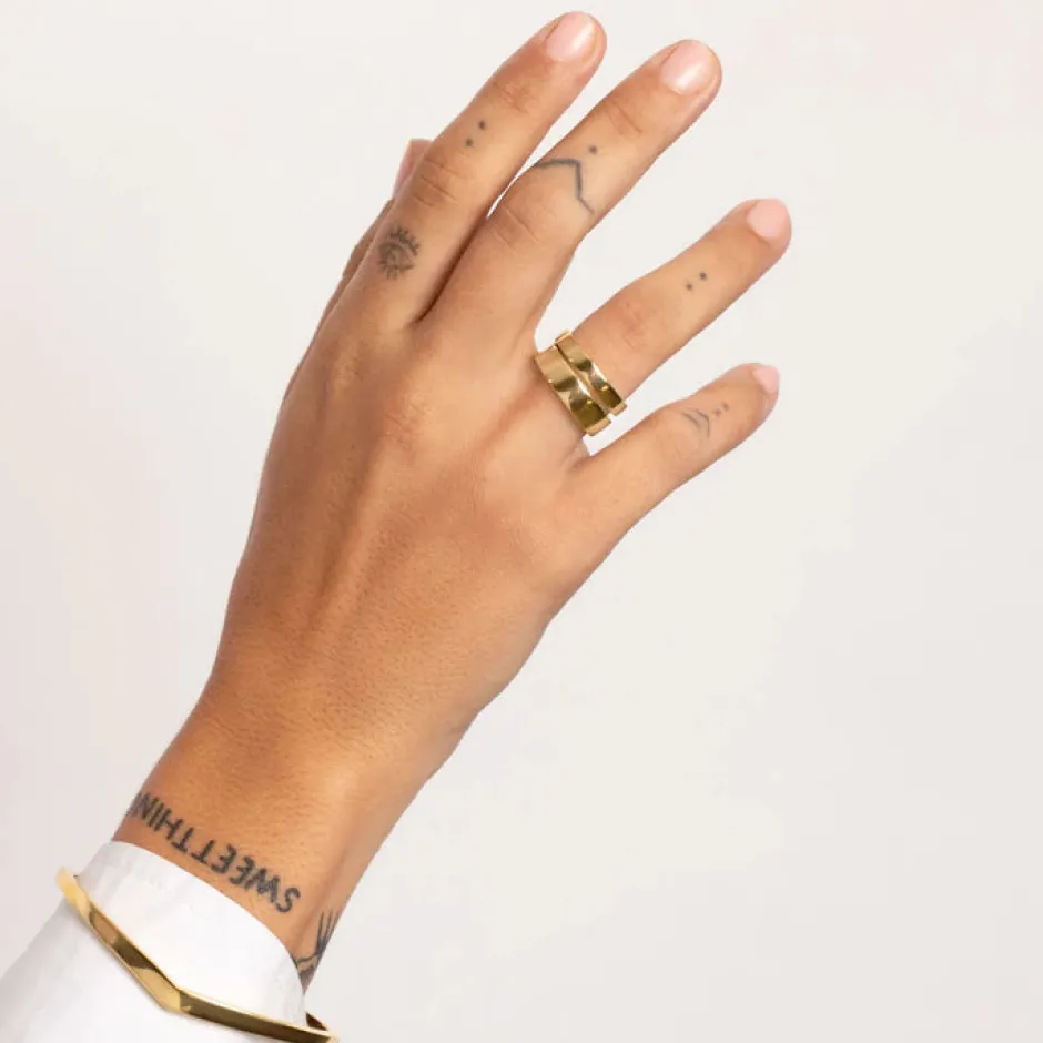 Best Boyfriend Stacker Ring Set in Gold 18k Fine Gold Plated | Rings