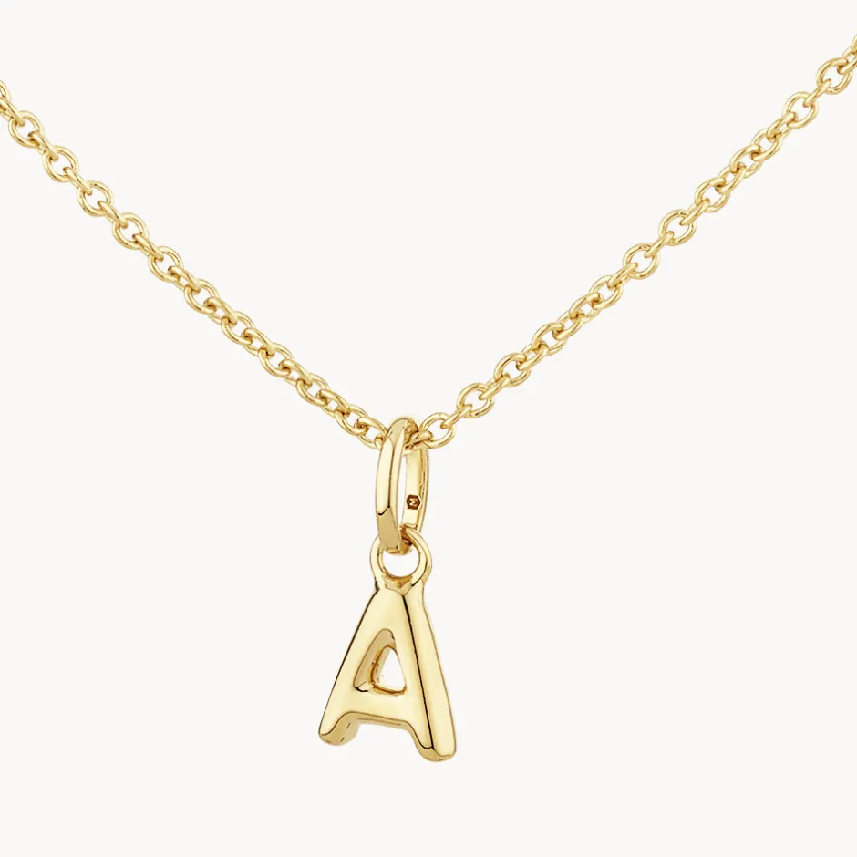 Outlet Bubble Letter Necklace in Gold Best Selling Gifts | Letter Jewellery