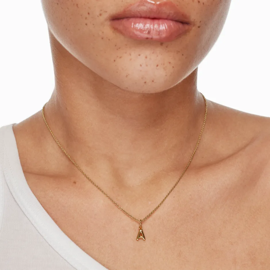 Outlet Bubble Letter Necklace in Gold Best Selling Gifts | Letter Jewellery