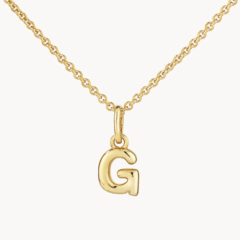 Outlet Bubble Letter Necklace in Gold Best Selling Gifts | Letter Jewellery