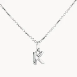 Fashion Bubble Letter Necklace in Silver Best Selling Gifts | Letter Jewellery