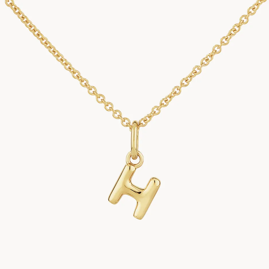 Outlet Bubble Letter Necklace in Gold Best Selling Gifts | Letter Jewellery