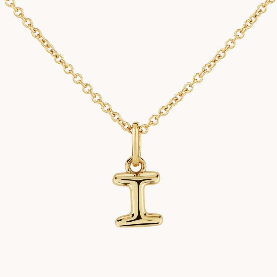Outlet Bubble Letter Necklace in Gold Best Selling Gifts | Letter Jewellery