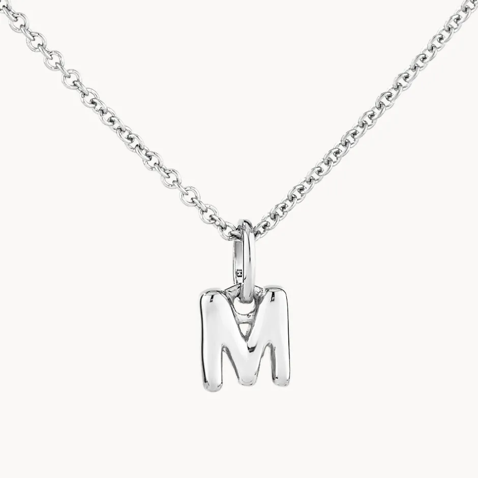 Fashion Bubble Letter Necklace in Silver Best Selling Gifts | Letter Jewellery