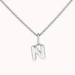 Fashion Bubble Letter Necklace in Silver Best Selling Gifts | Letter Jewellery