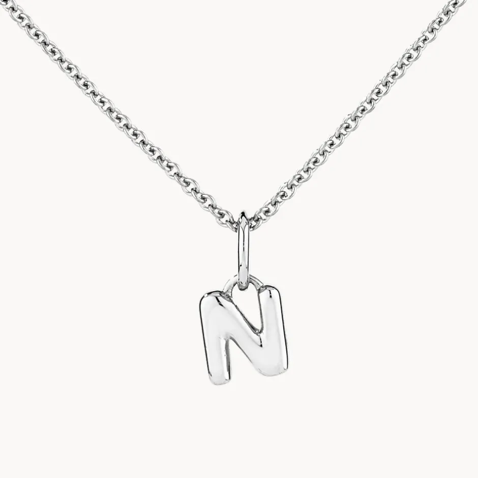 Fashion Bubble Letter Necklace in Silver Best Selling Gifts | Letter Jewellery