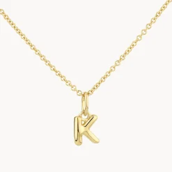 Outlet Bubble Letter Necklace in Gold Best Selling Gifts | Letter Jewellery