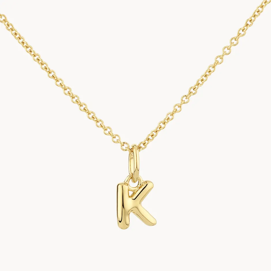 Outlet Bubble Letter Necklace in Gold Best Selling Gifts | Letter Jewellery