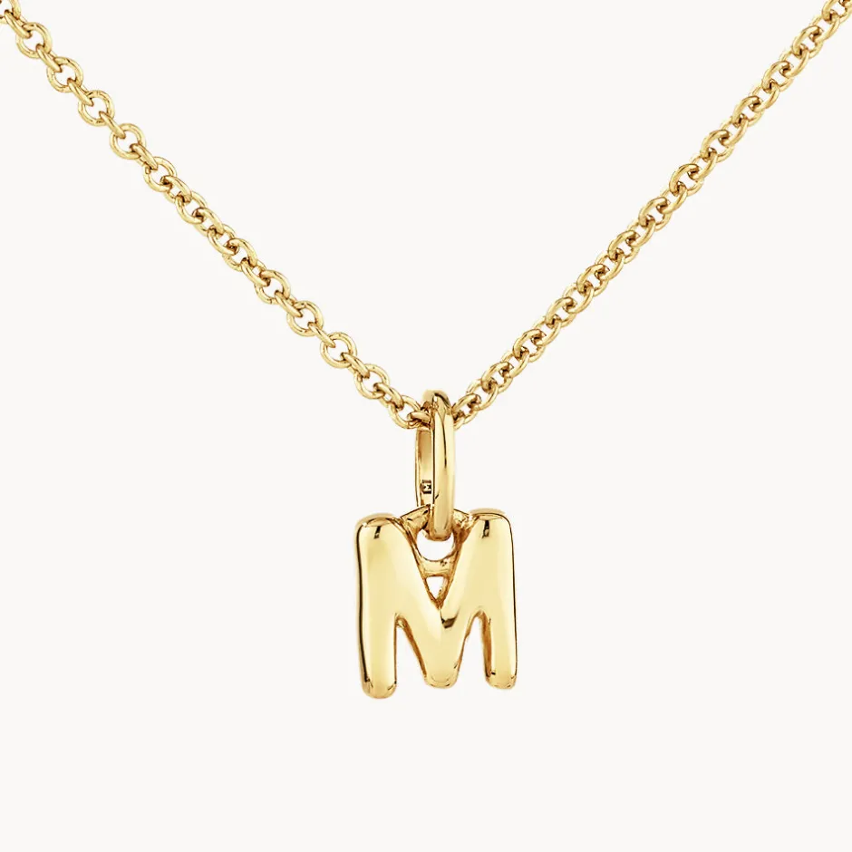 Outlet Bubble Letter Necklace in Gold Best Selling Gifts | Letter Jewellery