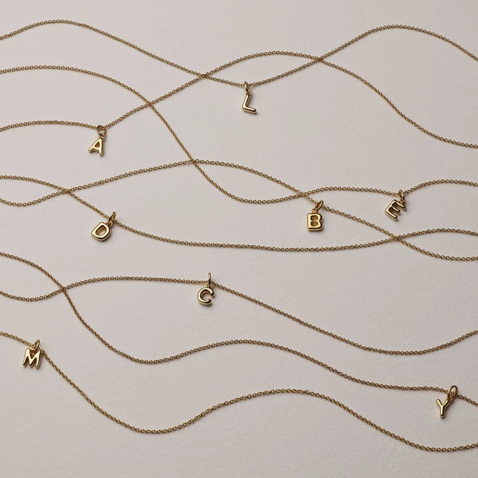 Outlet Bubble Letter Necklace in Gold Best Selling Gifts | Letter Jewellery