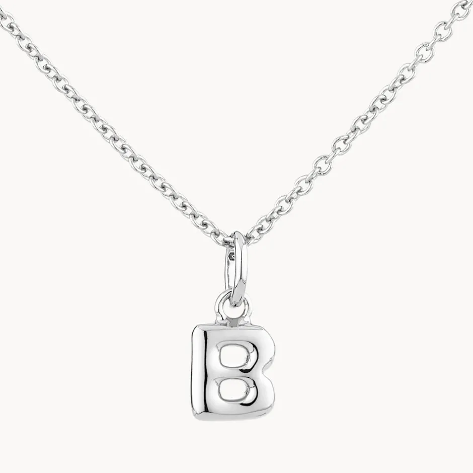 Fashion Bubble Letter Necklace in Silver Best Selling Gifts | Letter Jewellery