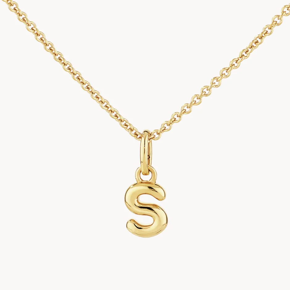 Outlet Bubble Letter Necklace in Gold Best Selling Gifts | Letter Jewellery