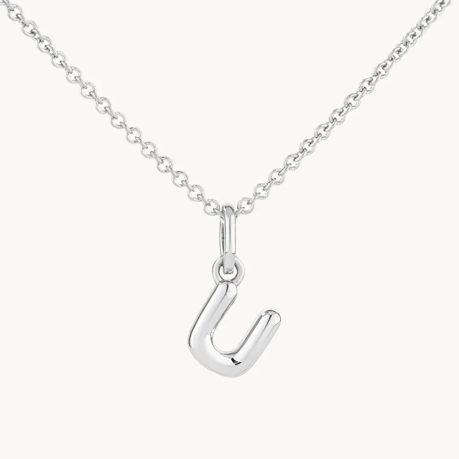 Fashion Bubble Letter Necklace in Silver Best Selling Gifts | Letter Jewellery