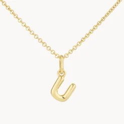 Outlet Bubble Letter Necklace in Gold Best Selling Gifts | Letter Jewellery