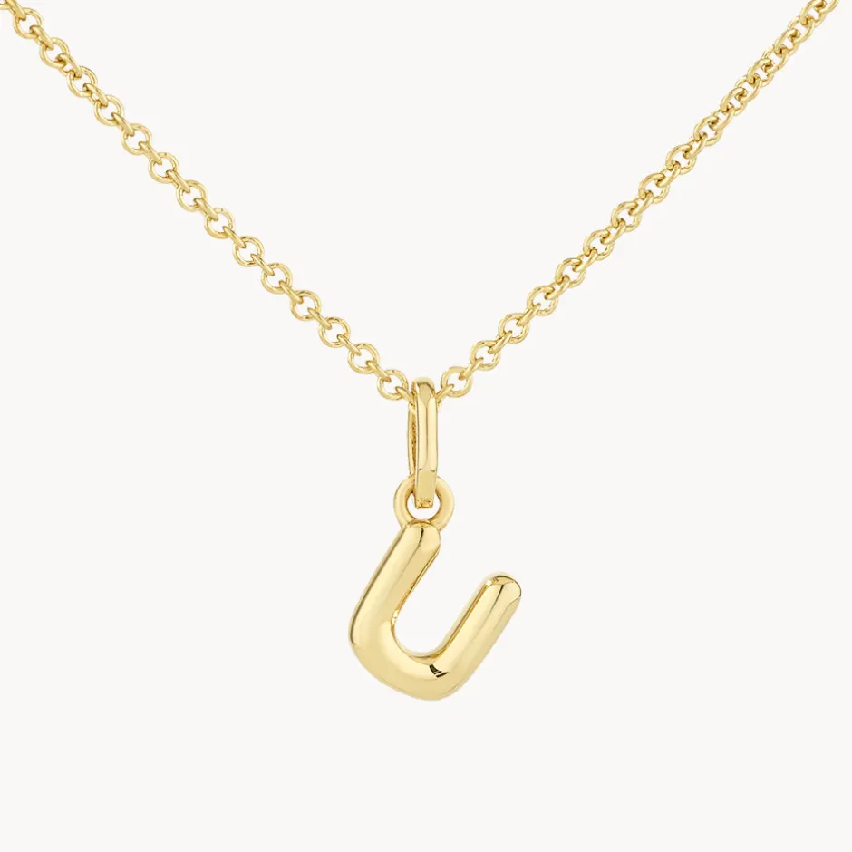 Outlet Bubble Letter Necklace in Gold Best Selling Gifts | Letter Jewellery