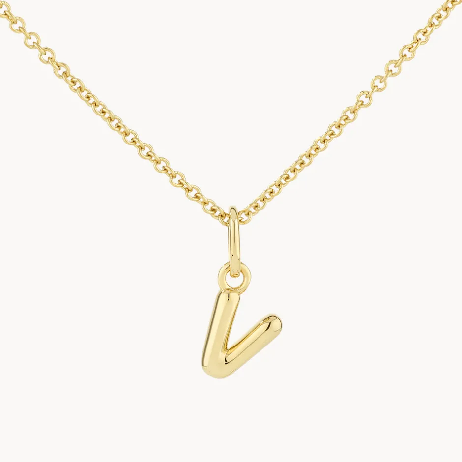 Outlet Bubble Letter Necklace in Gold Best Selling Gifts | Letter Jewellery