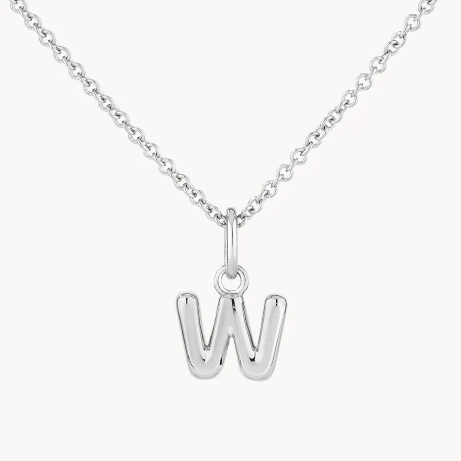Fashion Bubble Letter Necklace in Silver Best Selling Gifts | Letter Jewellery