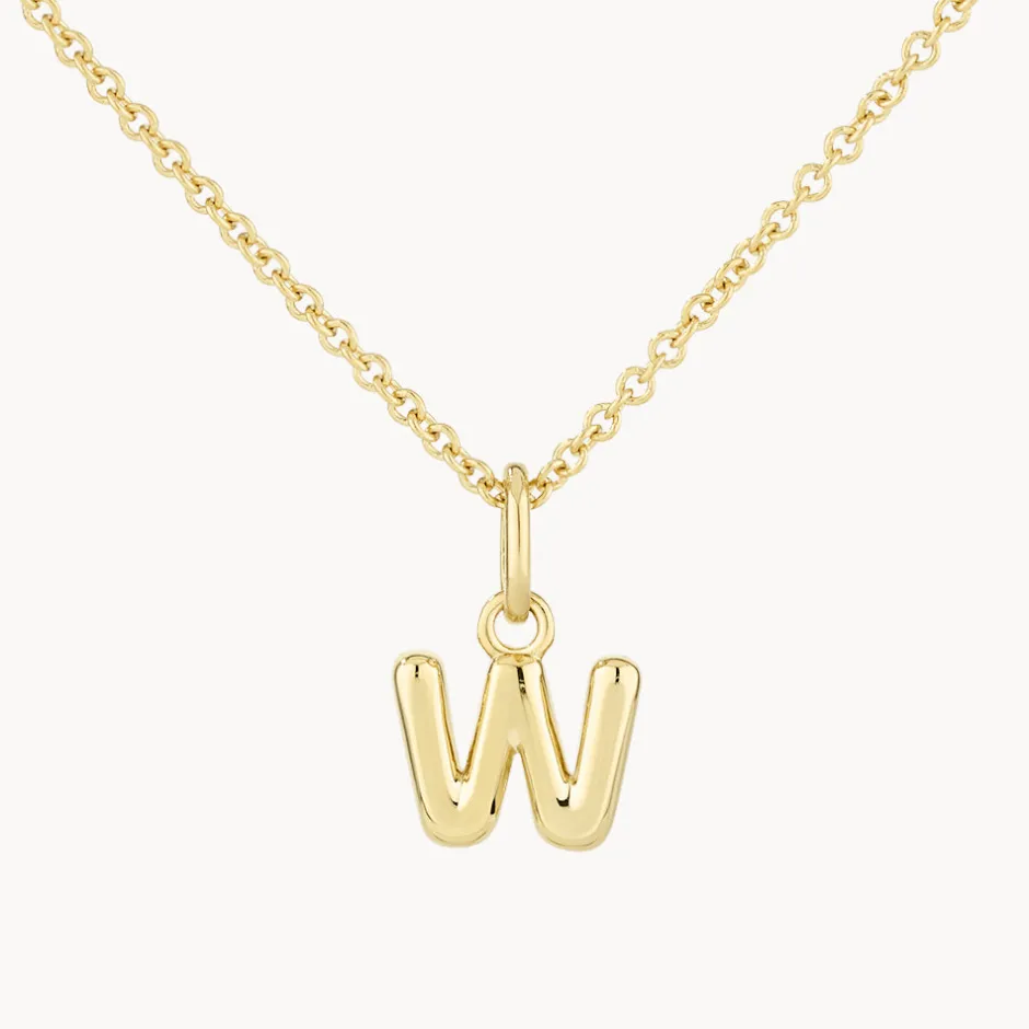 Outlet Bubble Letter Necklace in Gold Best Selling Gifts | Letter Jewellery