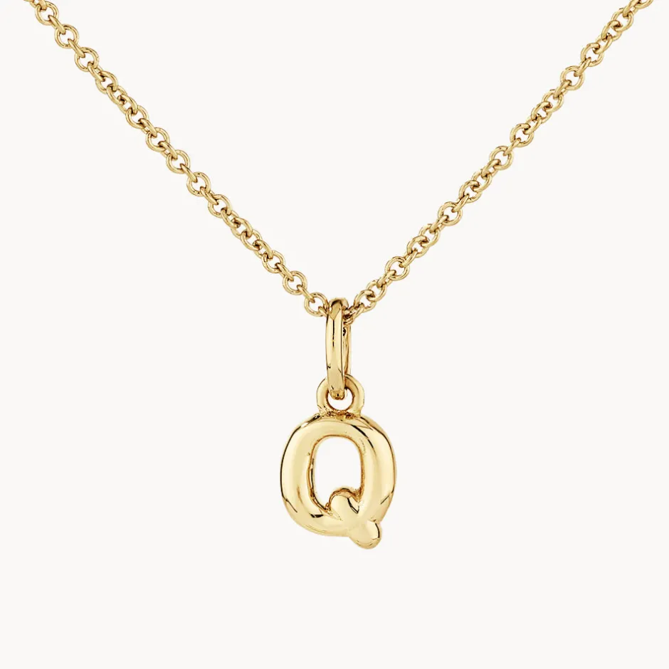 Outlet Bubble Letter Necklace in Gold Best Selling Gifts | Letter Jewellery