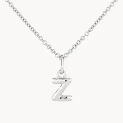 Fashion Bubble Letter Necklace in Silver Best Selling Gifts | Letter Jewellery