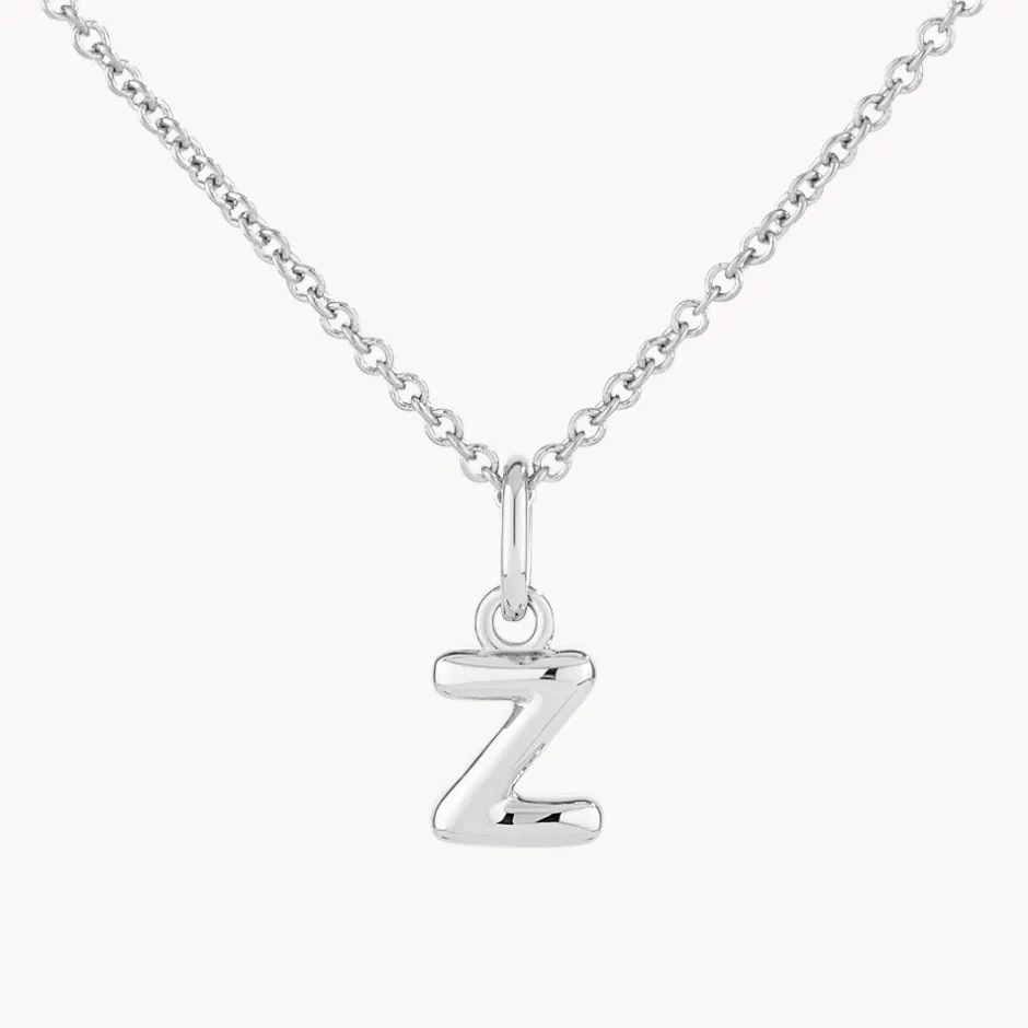 Fashion Bubble Letter Necklace in Silver Best Selling Gifts | Letter Jewellery