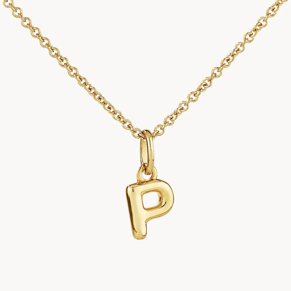 Outlet Bubble Letter Necklace in Gold Best Selling Gifts | Letter Jewellery