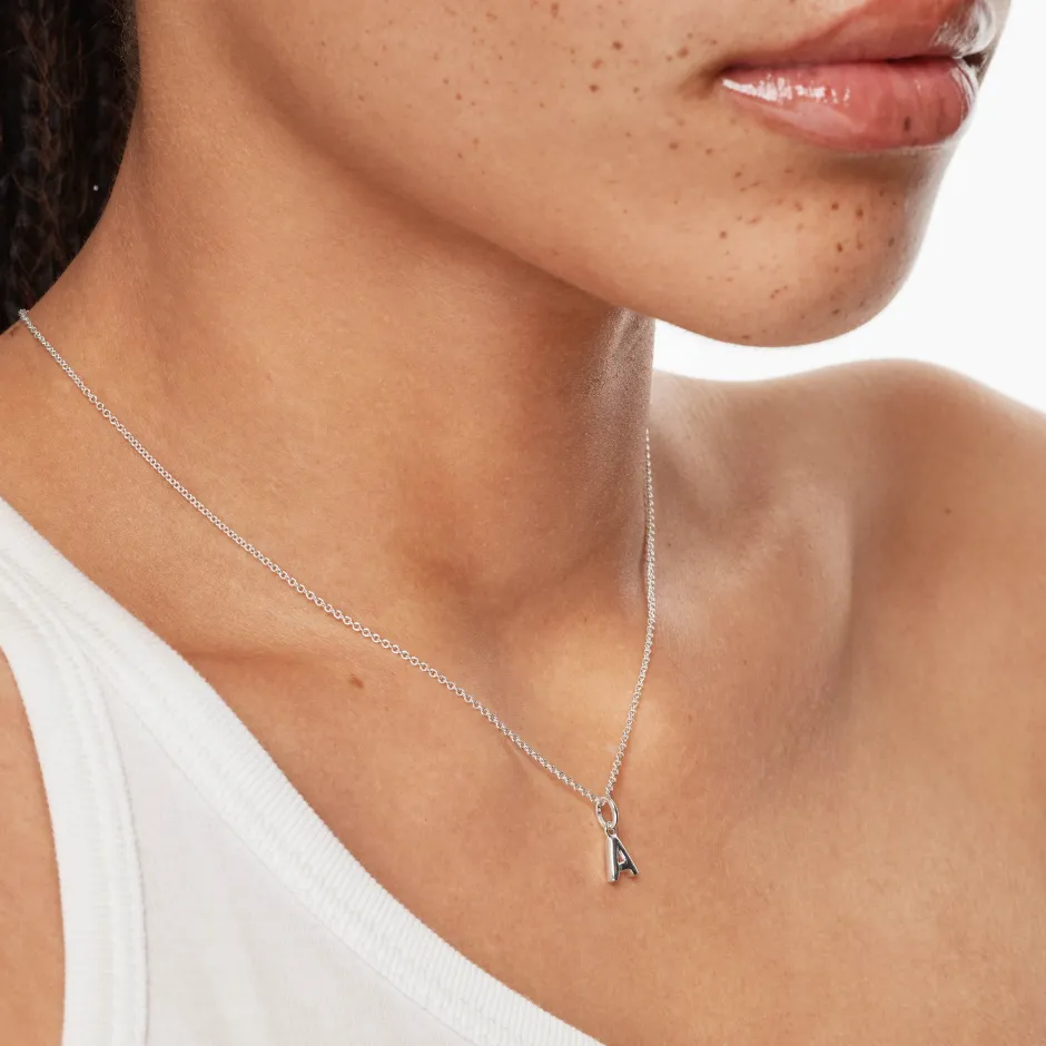 Fashion Bubble Letter Necklace in Silver Best Selling Gifts | Letter Jewellery
