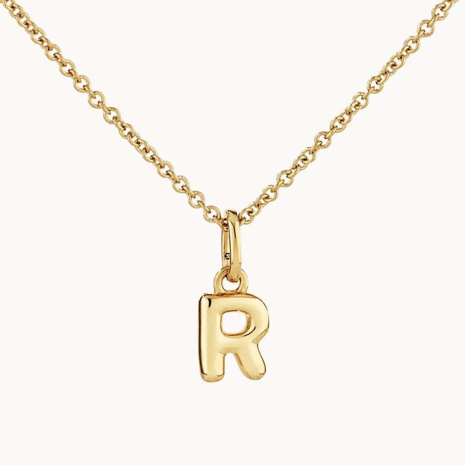 Outlet Bubble Letter Necklace in Gold Best Selling Gifts | Letter Jewellery