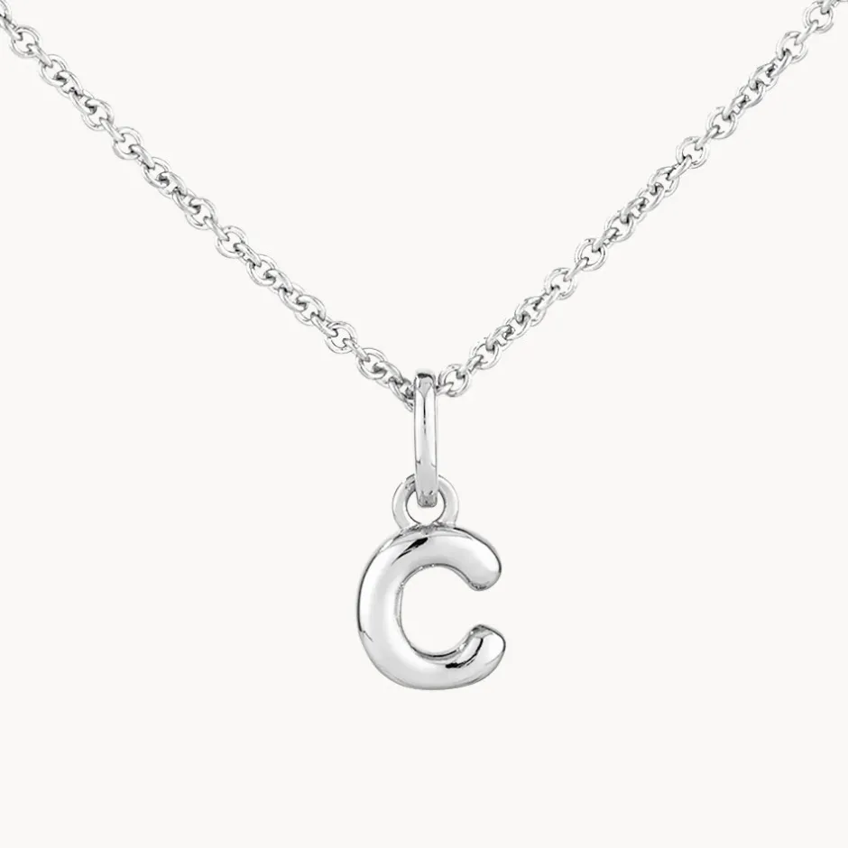 Fashion Bubble Letter Necklace in Silver Best Selling Gifts | Letter Jewellery