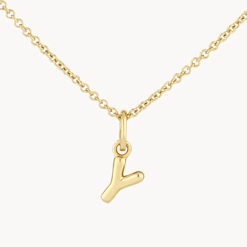 Outlet Bubble Letter Necklace in Gold Best Selling Gifts | Letter Jewellery
