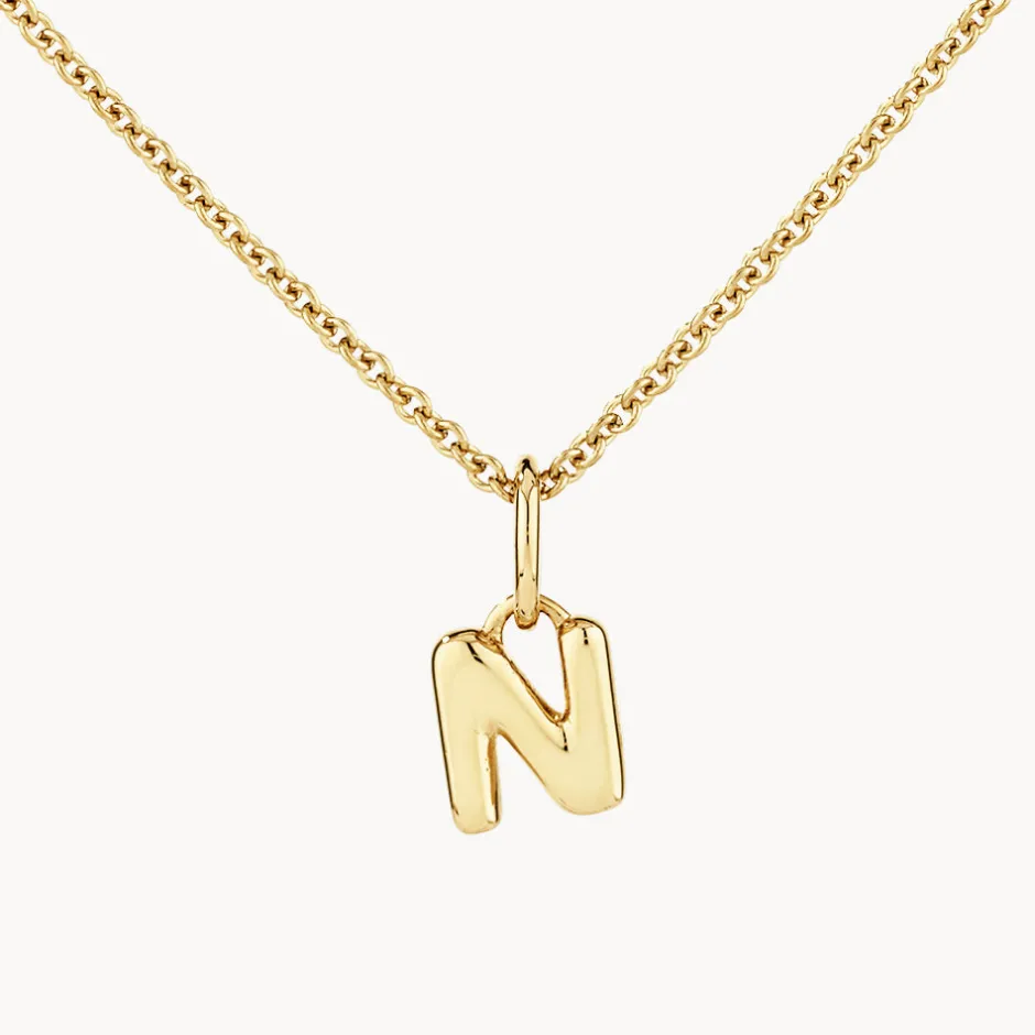 Outlet Bubble Letter Necklace in Gold Best Selling Gifts | Letter Jewellery