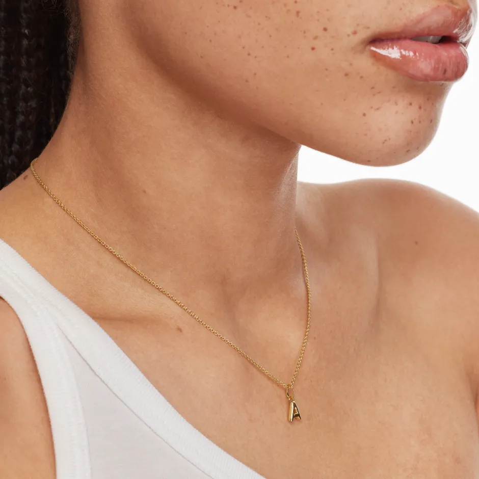 Outlet Bubble Letter Necklace in Gold Best Selling Gifts | Letter Jewellery