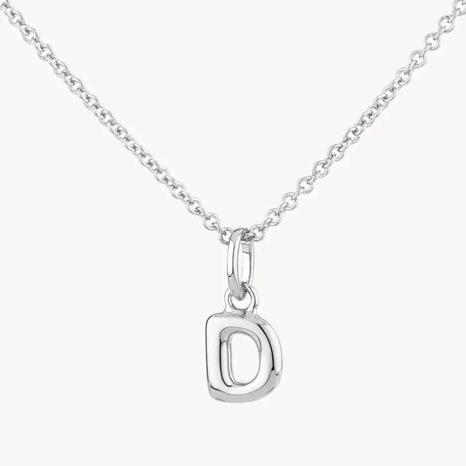 Fashion Bubble Letter Necklace in Silver Best Selling Gifts | Letter Jewellery