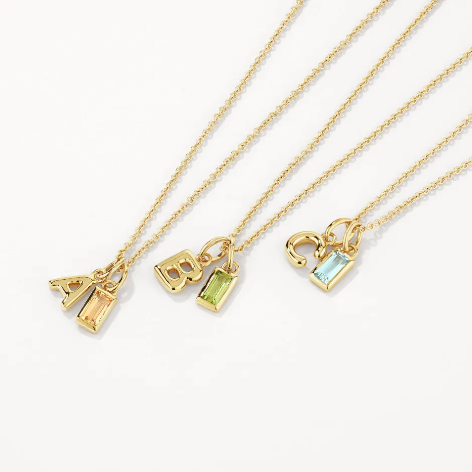 Outlet Bubble Letter Necklace in Gold Best Selling Gifts | Letter Jewellery