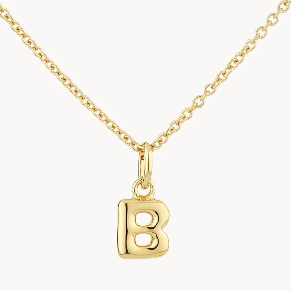 Outlet Bubble Letter Necklace in Gold Best Selling Gifts | Letter Jewellery