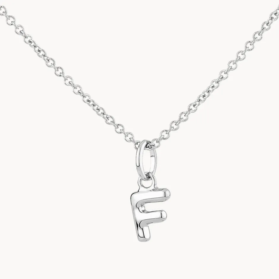 Fashion Bubble Letter Necklace in Silver Best Selling Gifts | Letter Jewellery