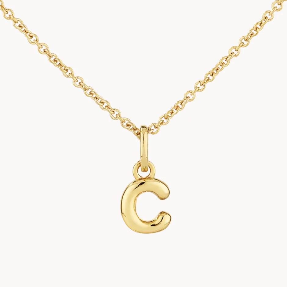 Outlet Bubble Letter Necklace in Gold Best Selling Gifts | Letter Jewellery