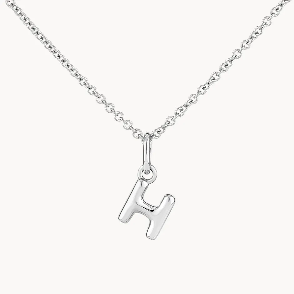 Fashion Bubble Letter Necklace in Silver Best Selling Gifts | Letter Jewellery