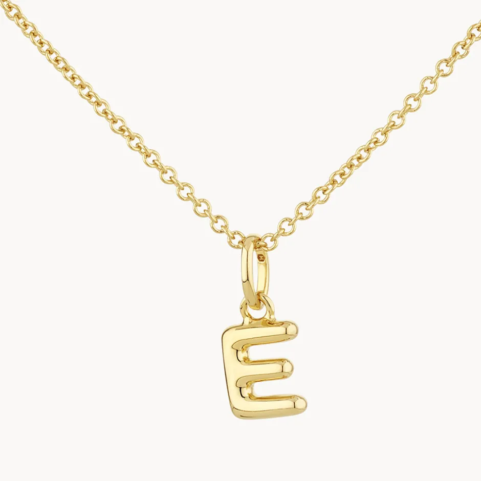 Outlet Bubble Letter Necklace in Gold Best Selling Gifts | Letter Jewellery