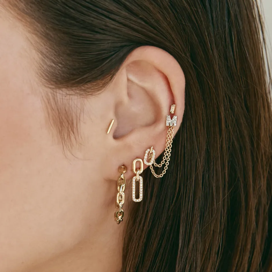 Best Chain Link Hoops in Gold 18k Fine Gold Plated | Earrings