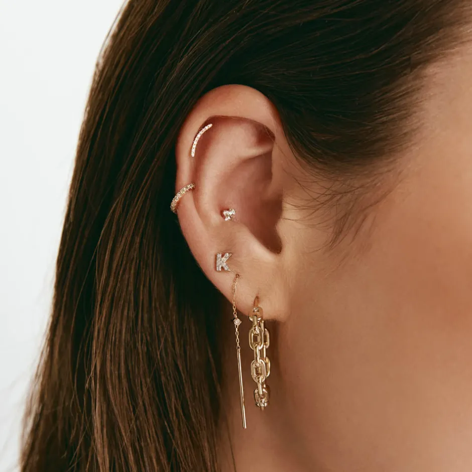 Best Chain Link Hoops in Gold 18k Fine Gold Plated | Earrings