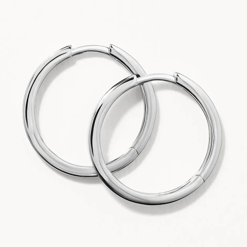 Hot Charm Hoop Earrings in Silver Gifts For Her | 925 Sterling Silver